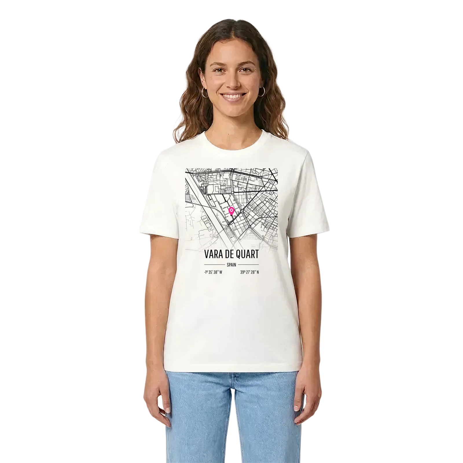 Vara de Quart karta t-shirt – White, i miljö