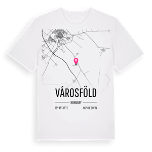 Városföld karta t-shirt – ekologisk bomull t-shirt från Pinshirt