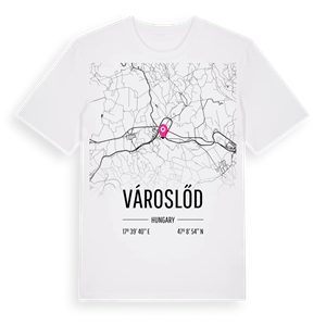 Városlőd karta t-shirt – ekologisk bomull t-shirt från Pinshirt