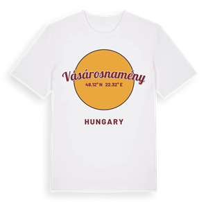 Vásárosnamény cirkel t-shirt – ekologisk bomull t-shirt från Pinshirt