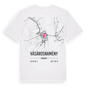 Vásárosnamény karta t-shirt – ekologisk bomull t-shirt från Pinshirt