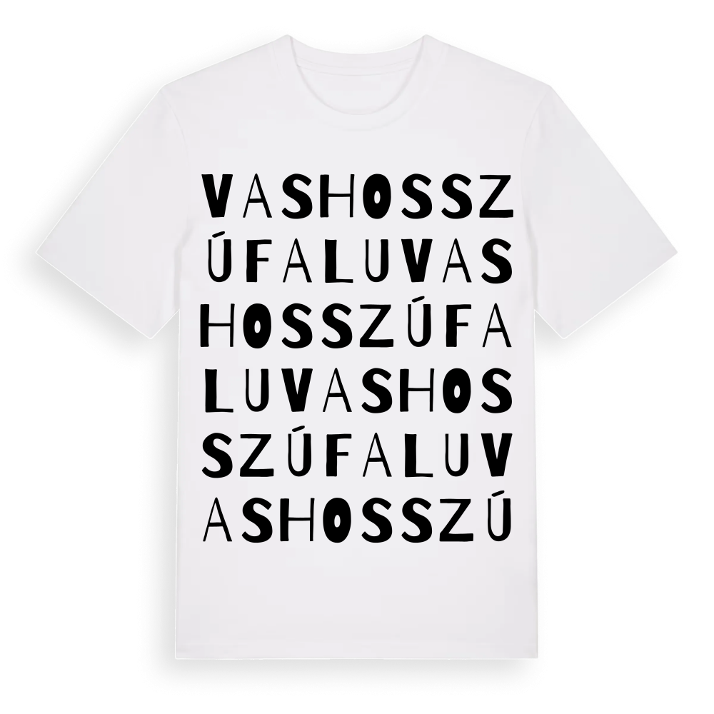 Vashosszúfalu ordlek t-shirt – White, i miljö