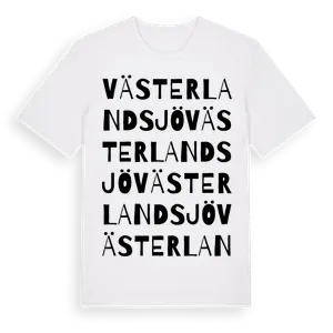 Västerlandsjö ordlek t-shirt – ekologisk bomull t-shirt från Pinshirt