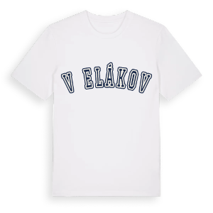 Včelákov college t-shirt – ekologisk bomull t-shirt från Pinshirt