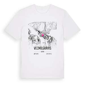 Vecmīlgrāvis karta t-shirt – ekologisk bomull t-shirt från Pinshirt