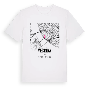 Vecrīga karta t-shirt – ekologisk bomull t-shirt från Pinshirt
