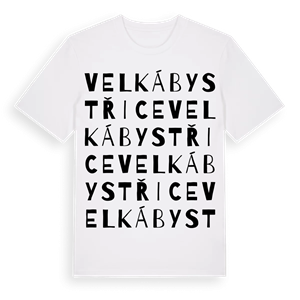 Velká Bystřice ordlek t-shirt – ekologisk bomull t-shirt från Pinshirt