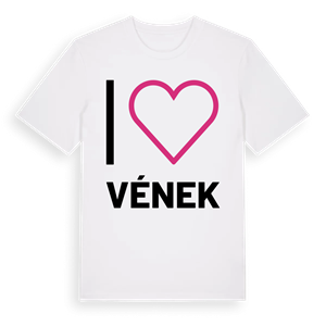 Jag älskar Vének t-shirt stort tryck – ekologisk bomull t-shirt från Pinshirt