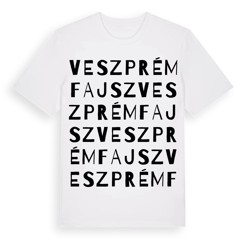 Veszprémfajsz ordlek t-shirt – White, i miljö