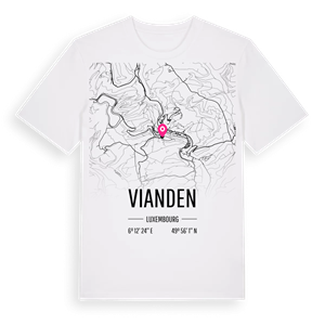 Vianden karta t-shirt – ekologisk bomull t-shirt från Pinshirt