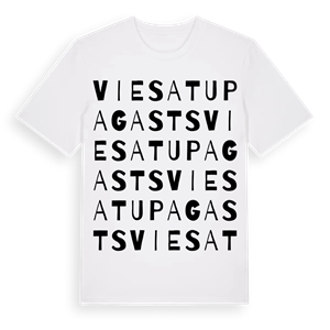 Viesatu pagasts ordlek t-shirt – ekologisk bomull t-shirt från Pinshirt