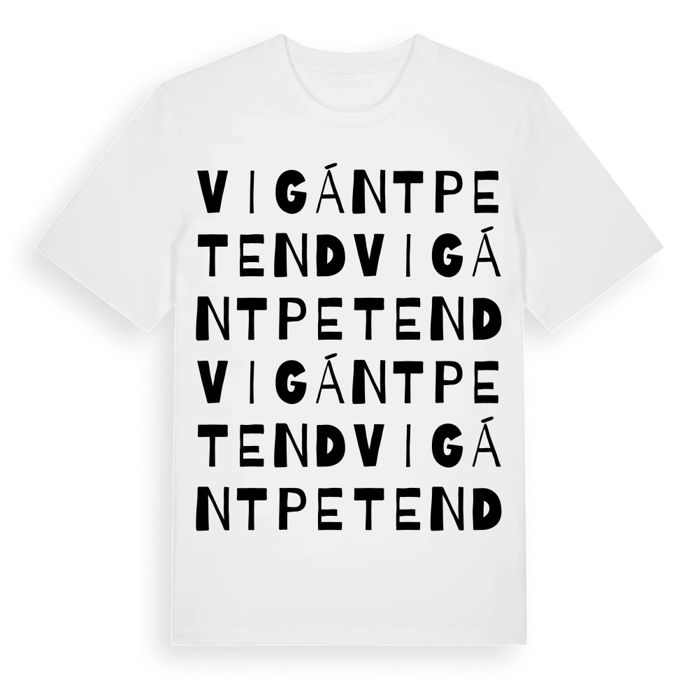 Vigántpetend ordlek t-shirt – White, i miljö