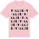 Pink Cotton t-shirt med Vikkuri ordlek t-shirt