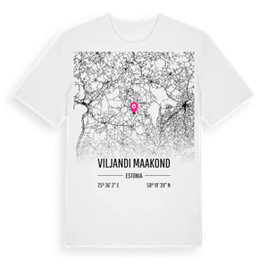 Viljandi maakond karta t-shirt – ekologisk bomull t-shirt från Pinshirt