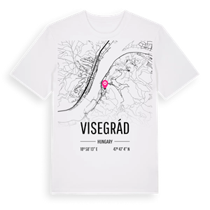 Visegrád karta t-shirt – ekologisk bomull t-shirt från Pinshirt