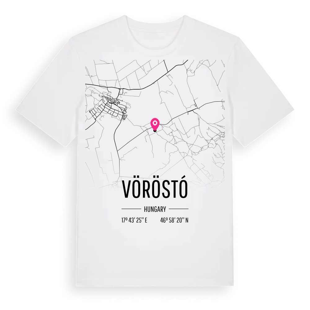 Vöröstó karta t-shirt – White, i miljö