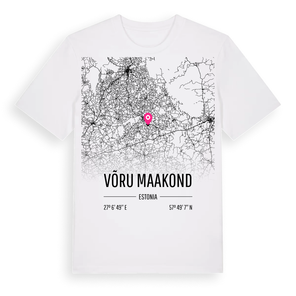 Võru maakond karta t-shirt – White, i miljö