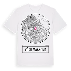 Võru maakond t-shirt – ekologisk bomull t-shirt från Pinshirt