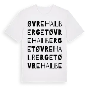 Øvre Halberget ordlek t-shirt – ekologisk bomull t-shirt från Pinshirt