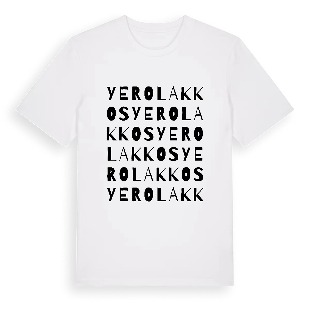 Yerolakkos ordlek t-shirt – White, i miljö