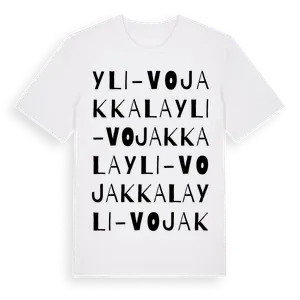 Yli-Vojakkala ordlek t-shirt – ekologisk bomull t-shirt från Pinshirt