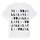 White t-shirt med Yli-Vojakkala ordlek t-shirt
