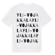 White t-shirt med Yli-Vojakkala ordlek t-shirt