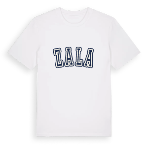 Zala college t-shirt – ekologisk bomull t-shirt från Pinshirt