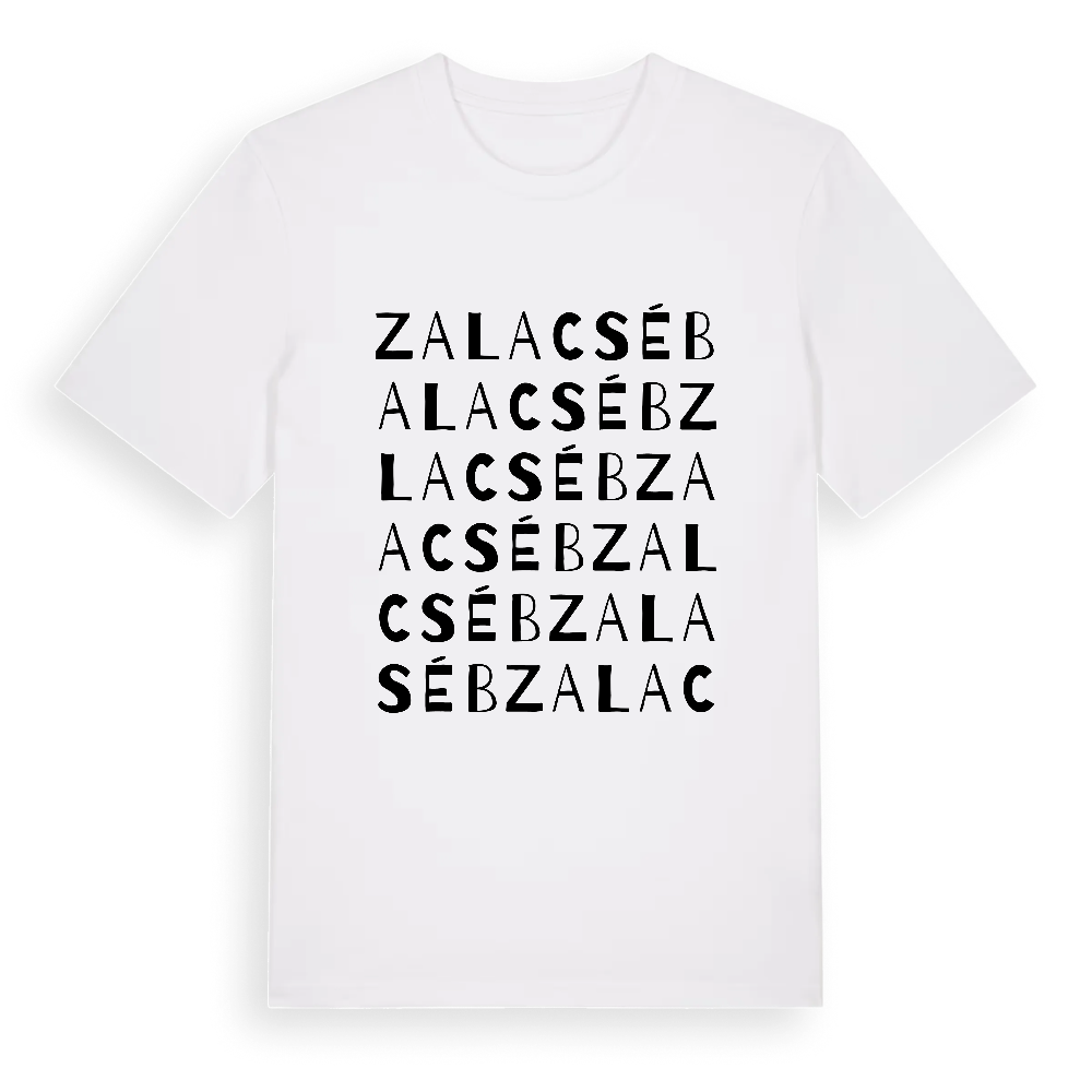 Zalacséb ordlek t-shirt – White, i miljö
