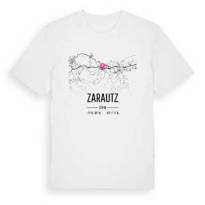 Zarautz karta t-shirt – ekologisk bomull t-shirt från Pinshirt