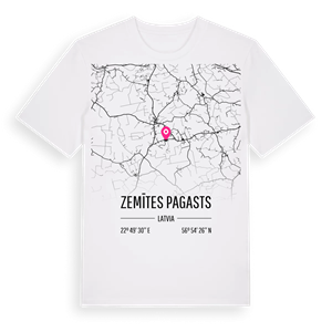 Zemītes pagasts karta t-shirt – ekologisk bomull t-shirt från Pinshirt