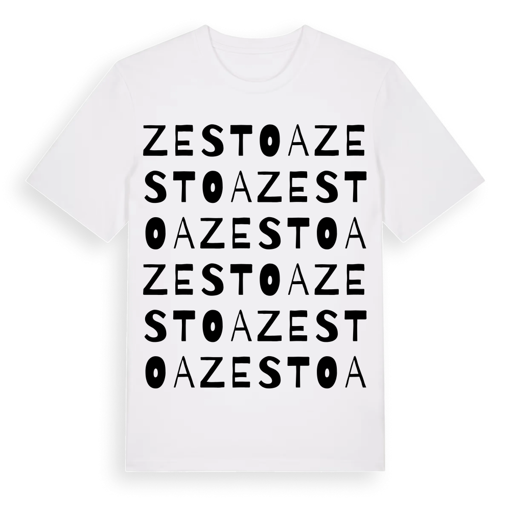 Zestoa ordlek t-shirt – White, i miljö