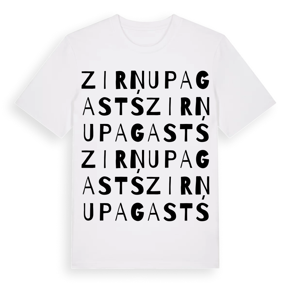 Zirņu pagasts ordlek t-shirt – White, i miljö