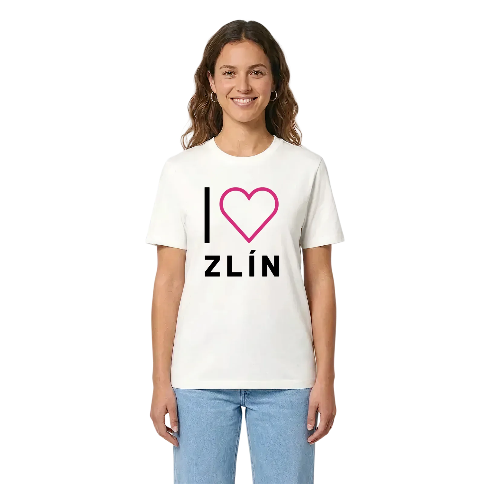 Jag älskar Zlín t-shirt stort tryck – White, i miljö
