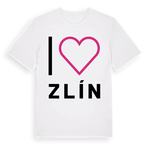 Jag älskar Zlín t-shirt stort tryck – ekologisk bomull t-shirt från Pinshirt