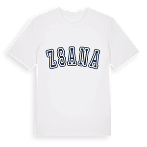 Zsana college t-shirt – ekologisk bomull t-shirt från Pinshirt