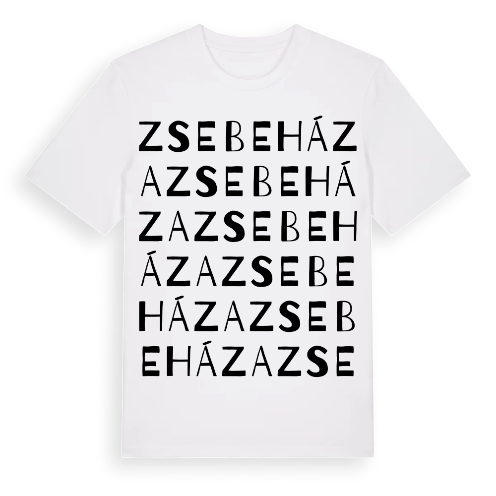 Zsebeháza ordlek t-shirt – White, i miljö
