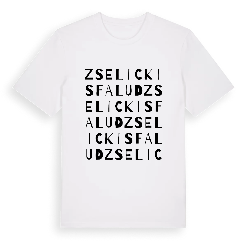 Zselickisfalud ordlek t-shirt – White, i miljö