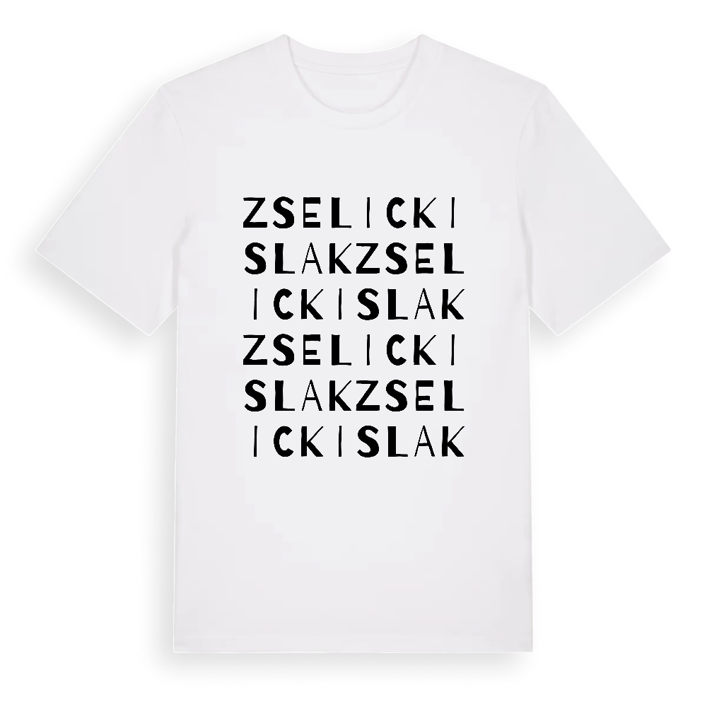Zselickislak ordlek t-shirt – White, i miljö