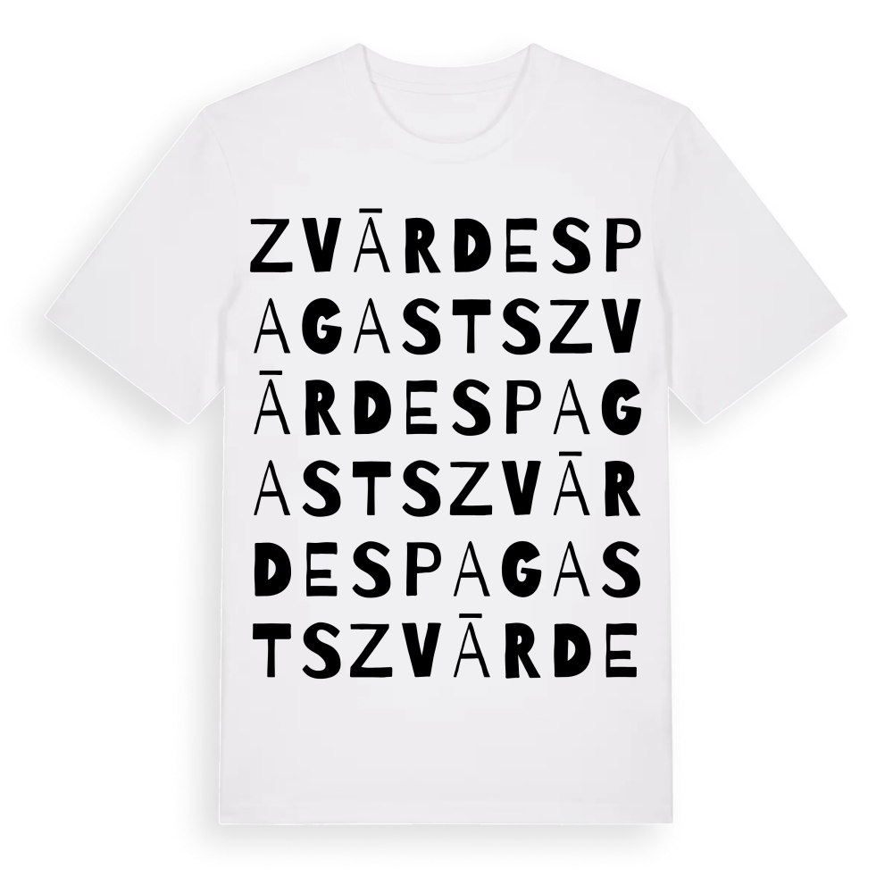 Zvārdes pagasts ordlek t-shirt – White, i miljö