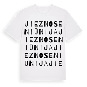 Jiezno seniūnija ordlek t-shirt – ekologisk bomull t-shirt från Pinshirt