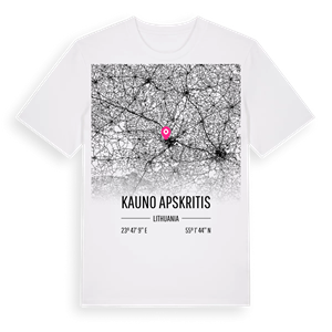 Kauno apskritis karta t-shirt – ekologisk bomull t-shirt från Pinshirt