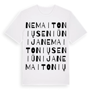 Nemaitonių seniūnija ordlek t-shirt – ekologisk bomull t-shirt från Pinshirt