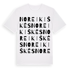 Noreikiškės ordlek t-shirt – ekologisk bomull t-shirt från Pinshirt