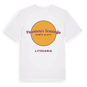 Palomenės seniūnija cirkel t-shirt – ekologisk bomull t-shirt från Pinshirt