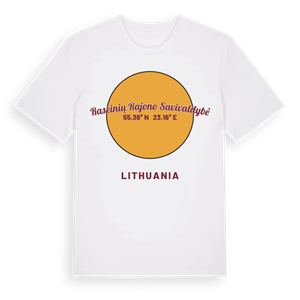 Raseinių rajono savivaldybė cirkel t-shirt – ekologisk bomull t-shirt från Pinshirt
