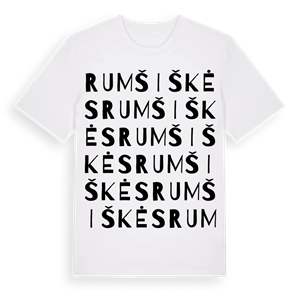 Rumšiškės ordlek t-shirt – ekologisk bomull t-shirt från Pinshirt