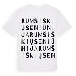 Rumšiškių seniūnija ordlek t-shirt – ekologisk bomull t-shirt från Pinshirt