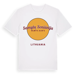 Samylų seniūnija cirkel t-shirt – ekologisk bomull t-shirt från Pinshirt
