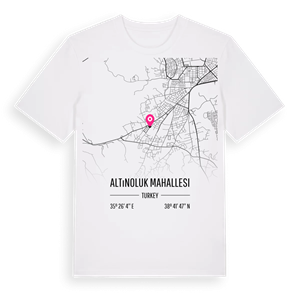 Altınoluk Mahallesi karta t-shirt – ekologisk bomull t-shirt från Pinshirt